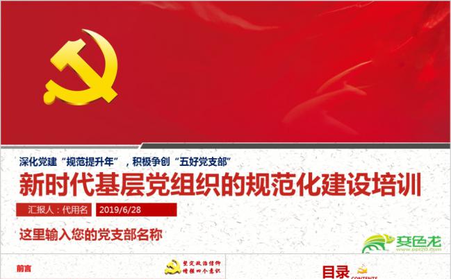 新时代基层党组织党的规范化建设培训ppt模板缩略图