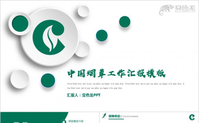 简约商务绿色中国烟草公司工作总结PPT模板缩略图