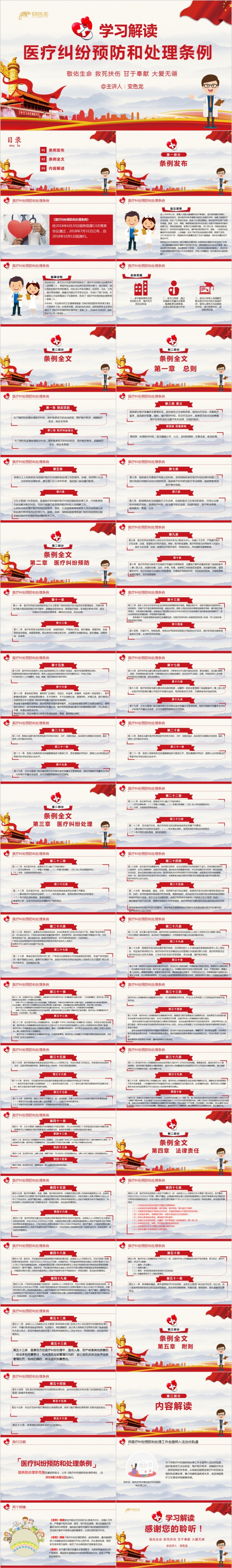 医疗纠纷预防和处理条例学习解读PPT模板