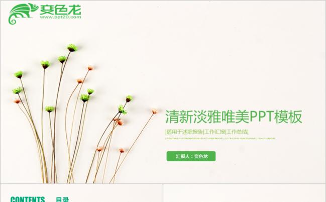 清新高雅风简约商务工作汇总PPT模板缩略图