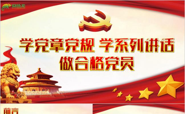 聚焦十九大 践行两学一做精神PPT模板缩略图