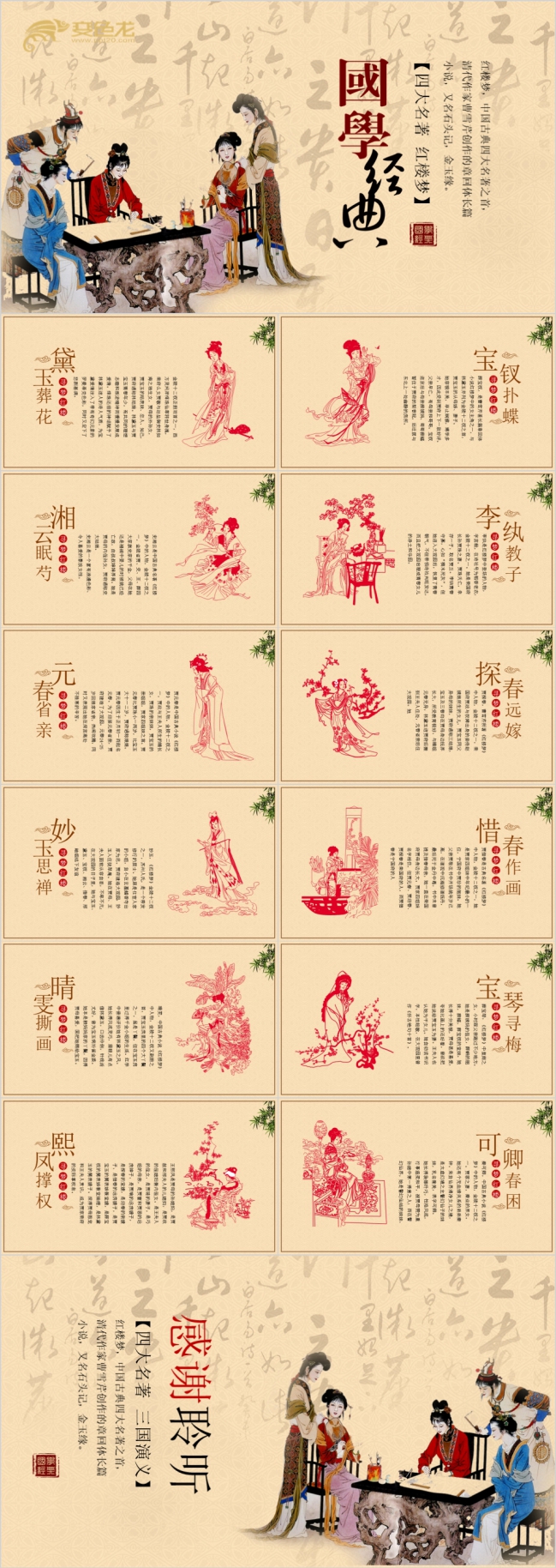 中国风国学经典四大名著红楼梦读书分享会PPT