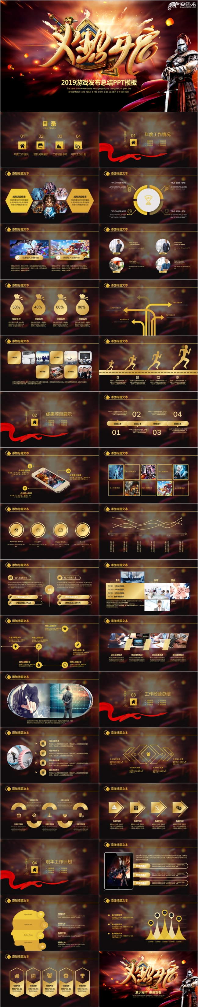 2019最新LOL英雄联盟火热开启网络游戏发布业绩汇报PPT模板