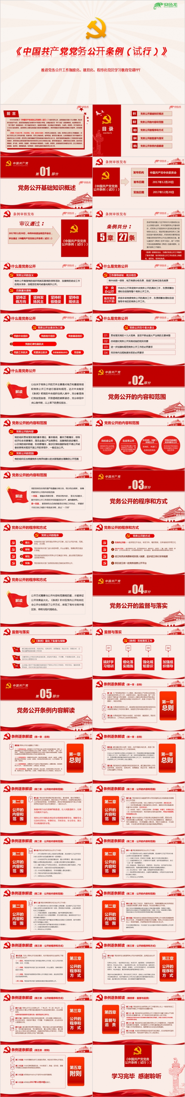 中国共产党党务公开试用型条例学习解读专题ppt课件