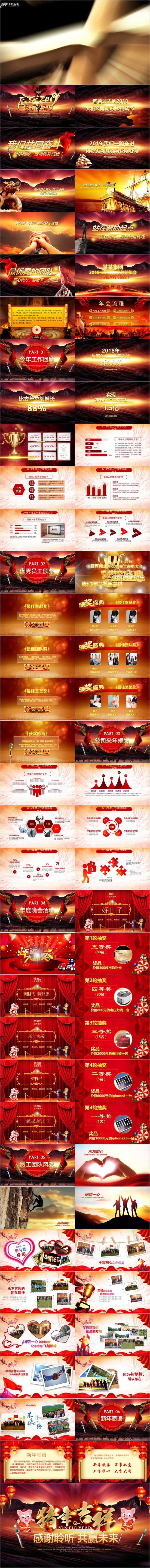 振奋人心2019年会开门红誓师动员大会颁奖年会ppt
