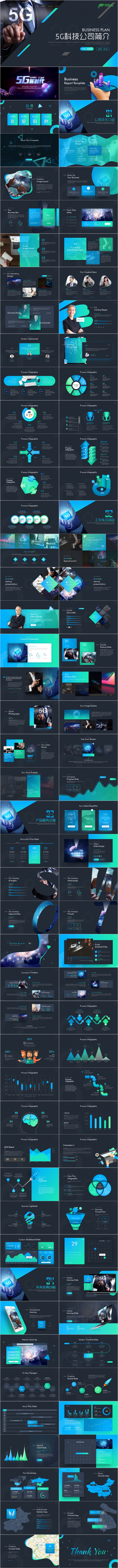 未来科技风5G通讯技术互联网安全PPT