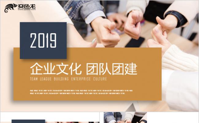 2019简洁金色企业文化团队建设培训PPT模板缩略图