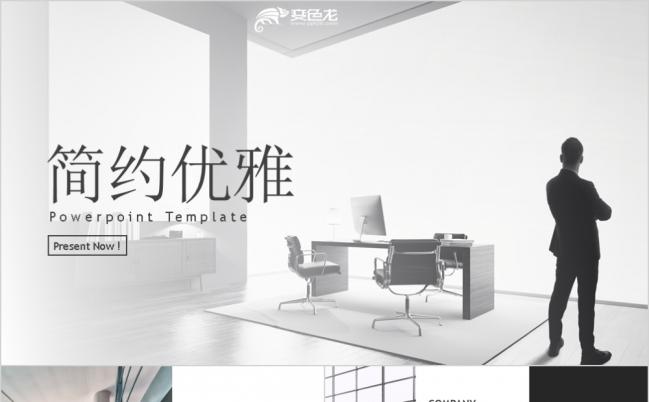 简约优雅商务风典雅总结通用PPT模板缩略图