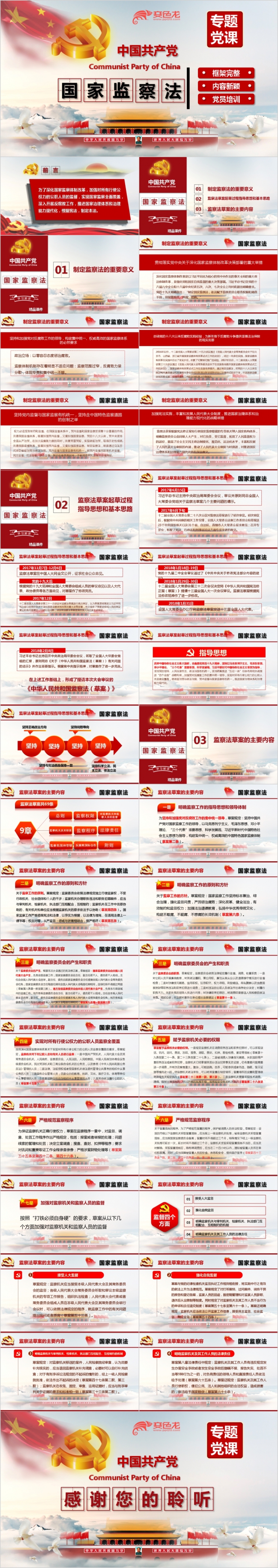 中华人民共和国监察法党政学习解读课件PPT模板