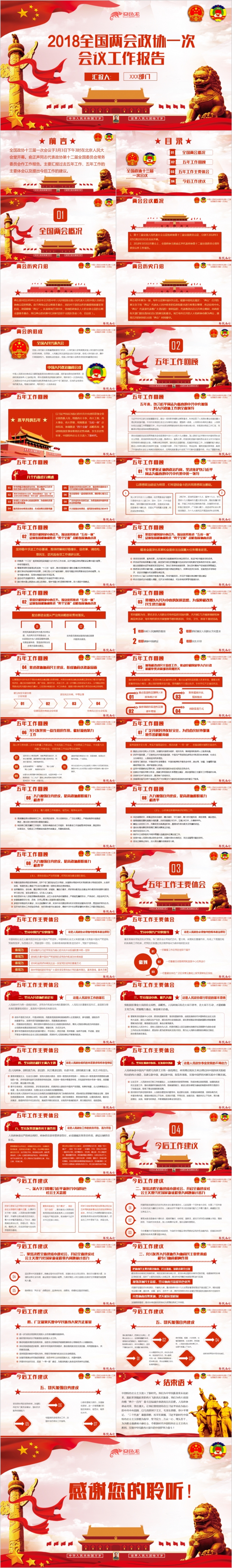 全国两会政协一次会议工作报告解读PPT模板