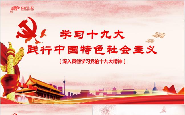 贯彻十九大精神践行中国特色社会主义党政培训PPT模版缩略图