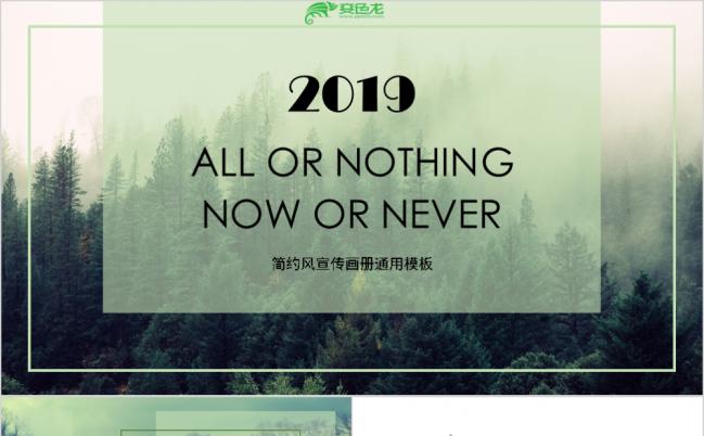2019青绿色简约宣传画册PPT模版缩略图