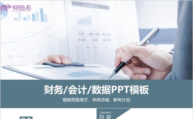 灰色经典实用内容完整财务会计年终报告ppt模板缩略图