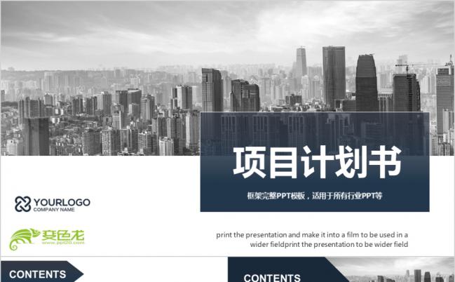 简洁端庄项目计划书PPT模版缩略图