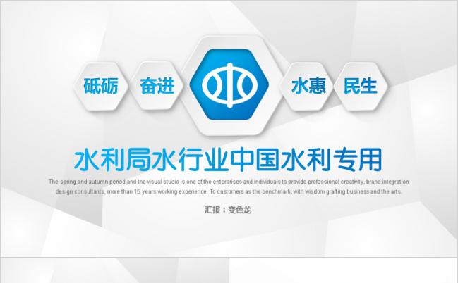 蓝白微粒体简约水利局工作计划PPT模版缩略图