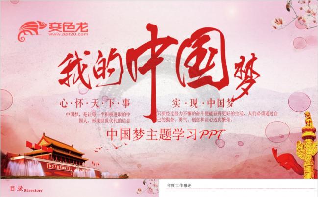 心怀天下事我的中国梦党建党政基层汇报工作总结PPT模板缩略图