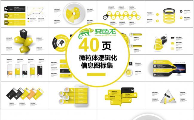 最新40页微粒体逻辑化信息图标集PPT源文件模板缩略图