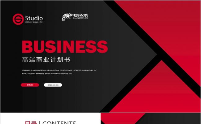 黑红简约欧美大气实用商业计划书PPT模板缩略图