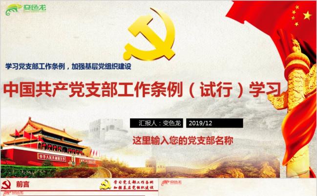 加强基层党组织建设中国共产党支部工作条例学习培训党课PPT模板缩略图