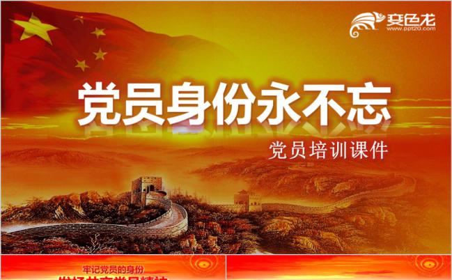 简约党员身份永不忘党员培训课件PPT模版缩略图
