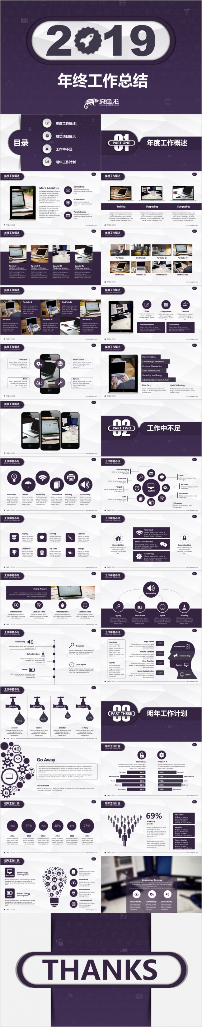 2019大气稳重年终工作总结模板