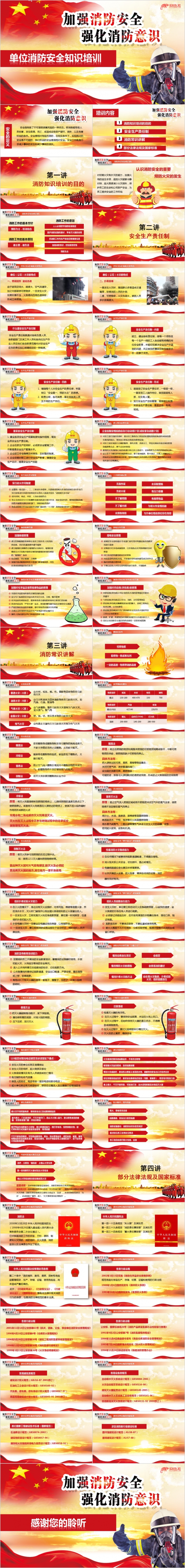卡通形象单位消防安全知识培训PPT模版