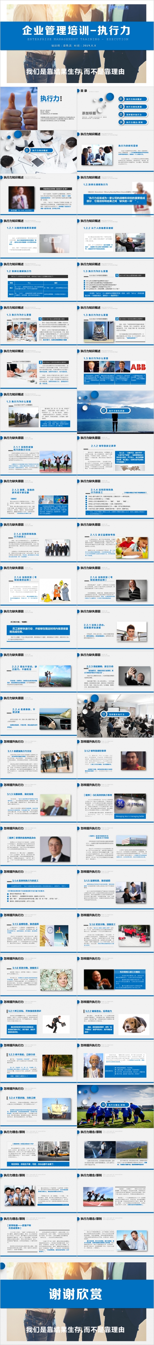 企业管理培训执行力团队文化建设员工激励PPT模板