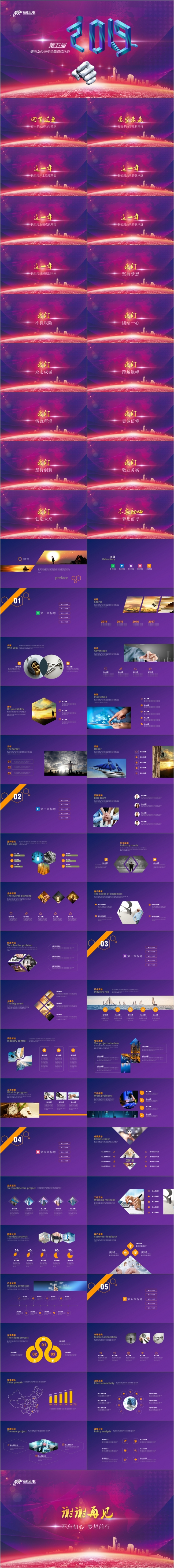 2019最新公司年会年终总结计划工作总结互联网大数据团队培训PPT模板