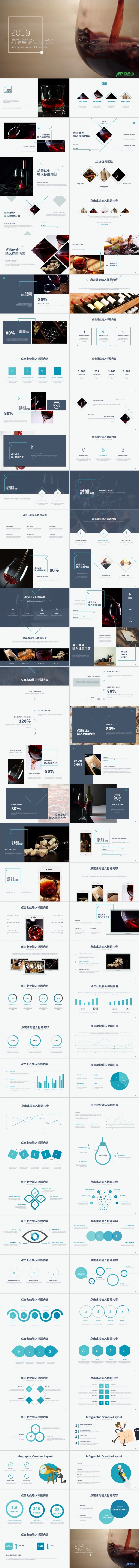 大气高端奢侈红酒行业产品推广ppt模板