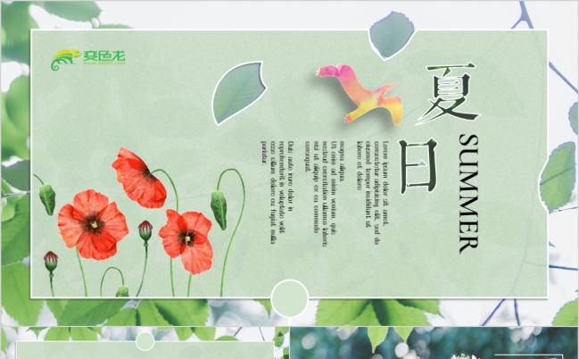 清新夏日产品介绍暑假教育旅游景点酒店介绍PPT模板缩略图