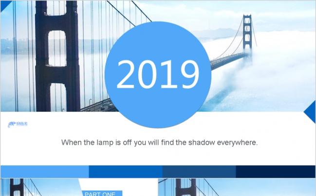 2019浅蓝时尚现代桥梁工作总结汇报PPT模板缩略图