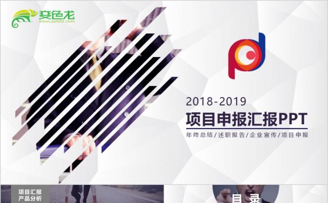 欧美风商务项目申报汇报述职报告PPT模板缩略图