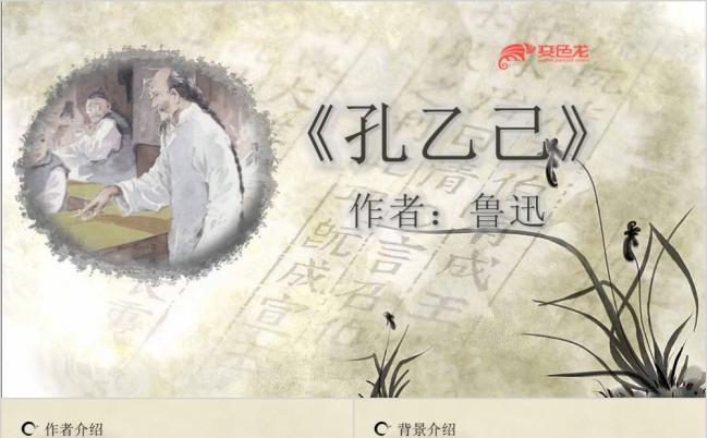 孔乙己主题动态教育课件ppt模板缩略图