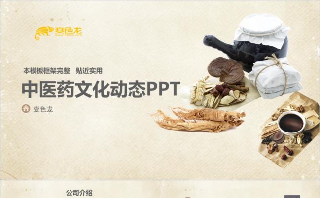 极简风中医学中药草药经络穴位PPT模板图片下载缩略图