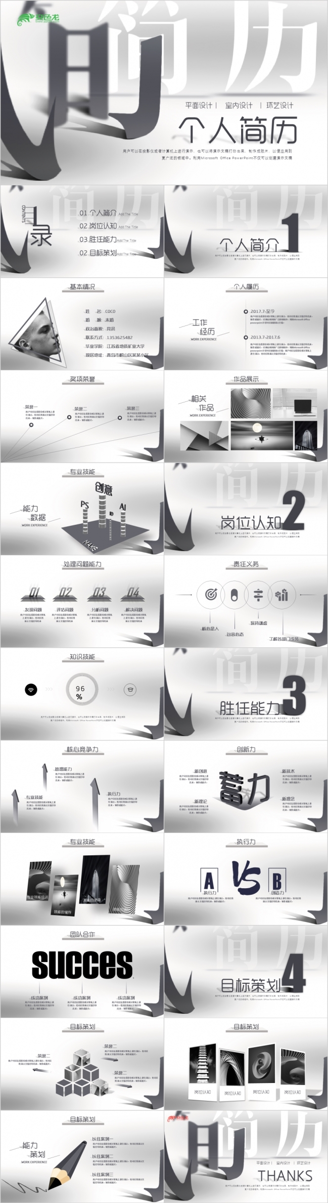 2019高端创意个人简历竞聘求职职业规划ppt模板