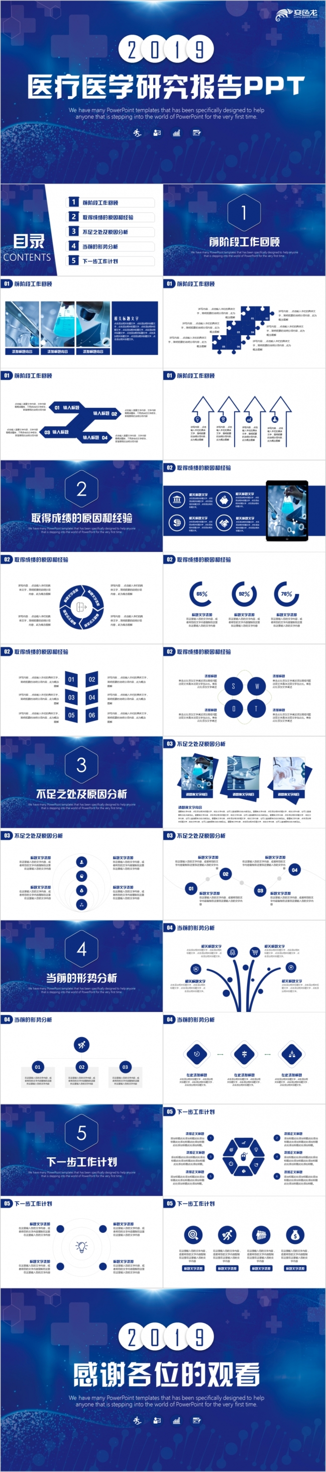 2019医疗医学护士医生工作PPT模板