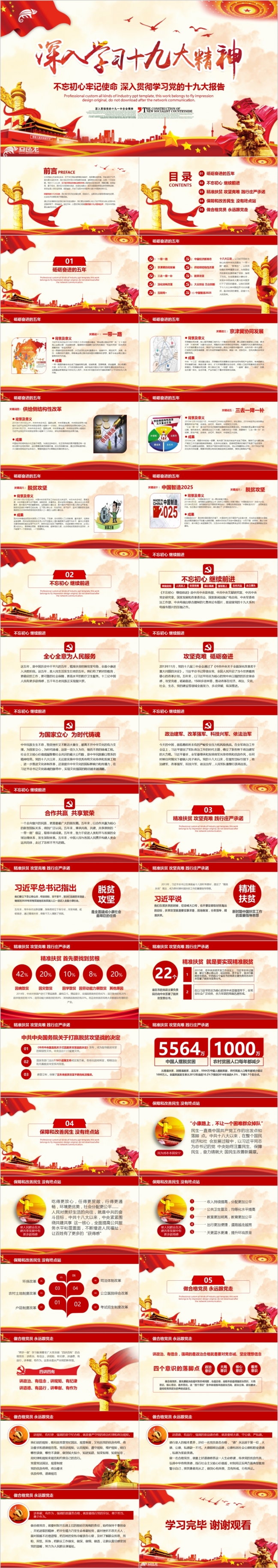 党风深入贯彻学习党的十九大报告精神不忘初心跟党走党政培训PPT