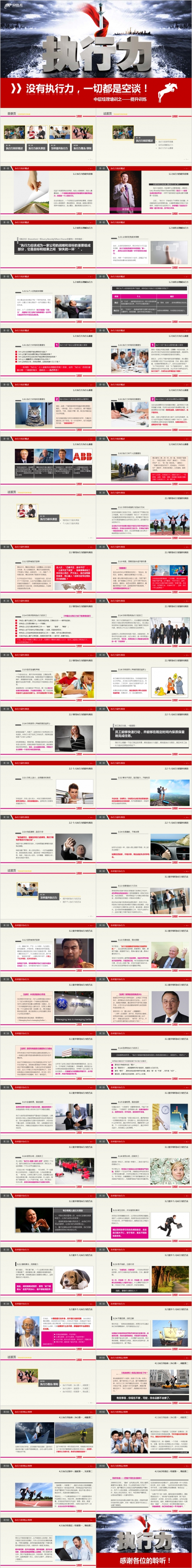 框架完整企业培训管理执行力入职培训团队管理培训PPT模板