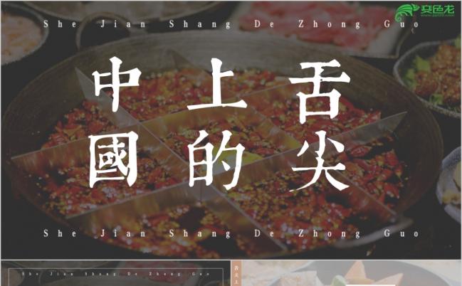 中餐文化舌尖上的中国文艺复古美食宣传推介相册PPT模板缩略图