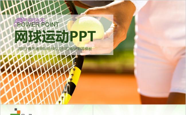 简约清新网球运动工作汇报PPT模版缩略图