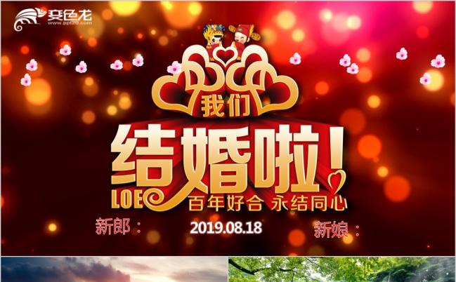 浪漫唯美婚礼表白婚庆LED电子相册清新文艺PPT模板缩略图