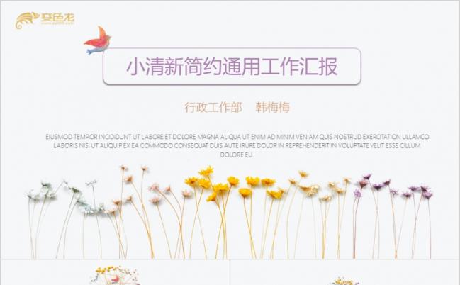 小清新极简风通用工作汇报PPT模板缩略图