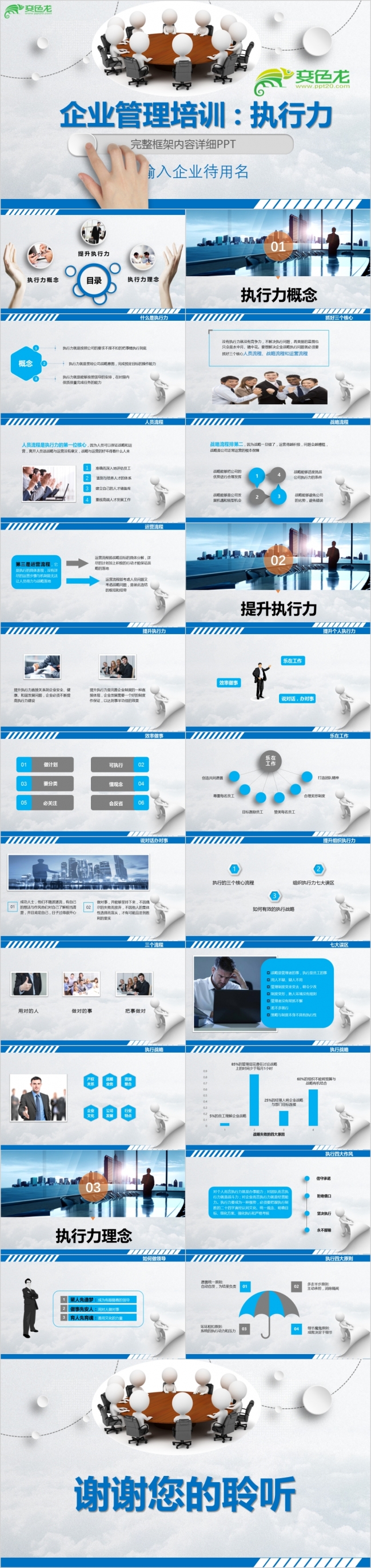 创意个性微粒体企业管理执行力培训PPT模版