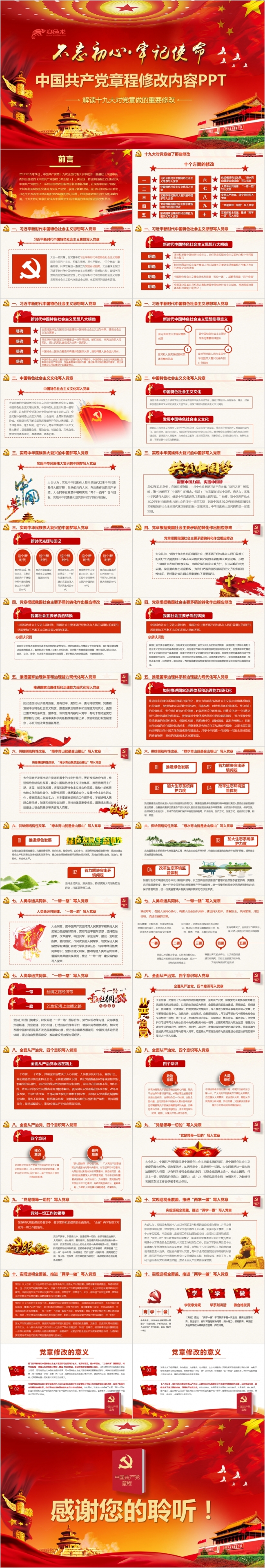 党风中国共产党章程修改内容精讲微党课PPT