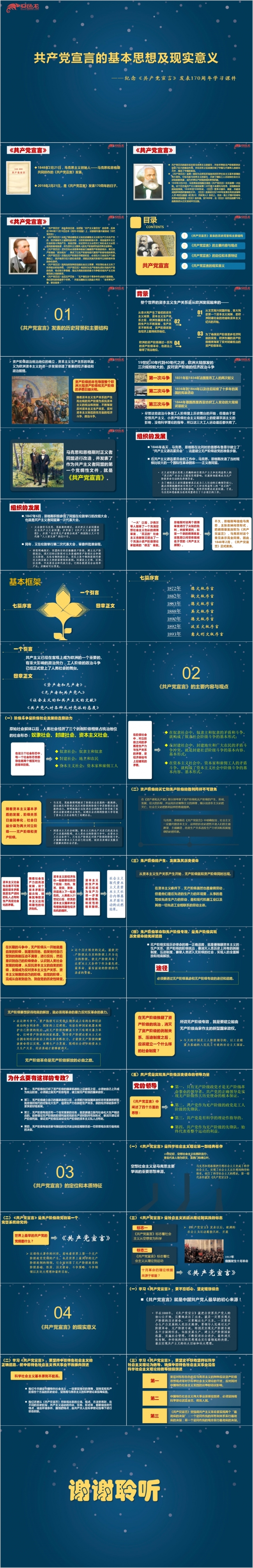 党风共产党宣言的基本思想及现实意义学习PPT课件模板