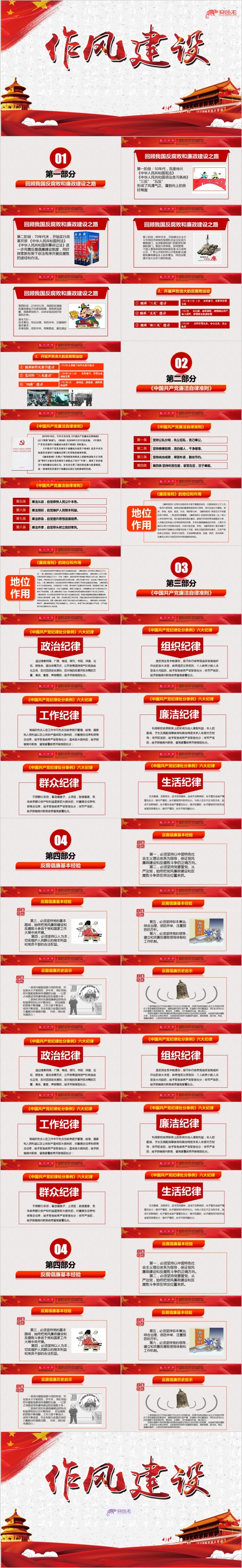 党风全面从严治党廉政反腐作风建设PPT模板
