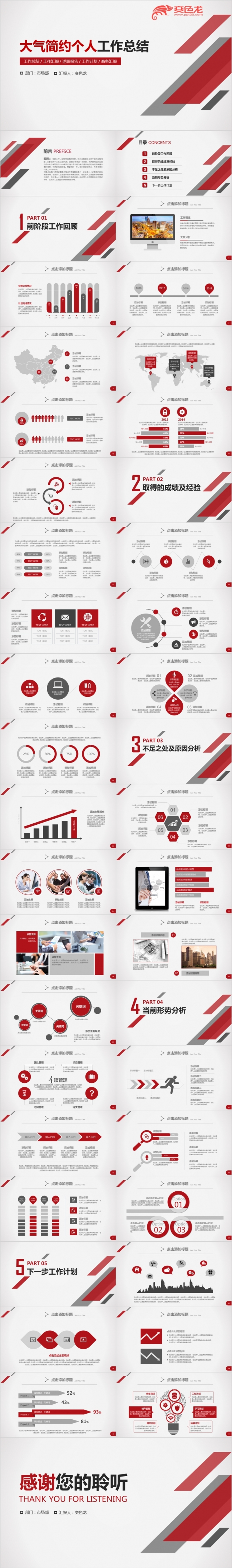 大气简约个人工作总结汇报PPT模版