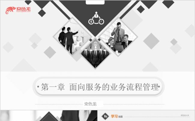 简约欧美风矩形排版业务流程管理商务培训PPT模版缩略图