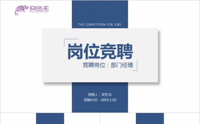 蓝白个性岗位竞聘PPT模版缩略图