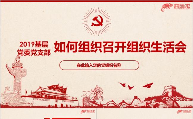 2019基层党委党支部组织生活会工作汇报PPT模版缩略图